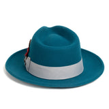 Crushable Acid Blue 100% Australian Wool Fedora Hat