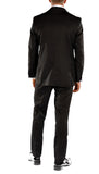 Black Slim Fit Peak Lapel 2pc Tuxedo - Crisp - FHYINC best men's suits, tuxedos, formal men's wear wholesale