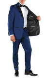 Dark Blue Slim Fit Peak Lapel 2pc Tuxedo - Crisp - FHYINC best men's suits, tuxedos, formal men's wear wholesale