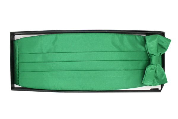 Satine Green Bow Tie & Cummerbund Set - FHYINC