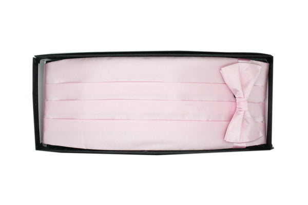 Satine Light Pink Bow Tie & Cummerbund Set - FHYINC