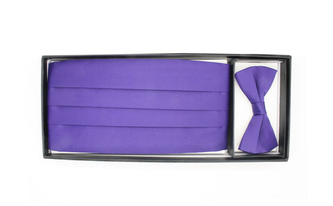 Satine Purple Bow Tie & Cummerbund Set