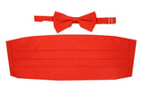 Satine Red Bow Tie & Cummerbund Set - FHYINC