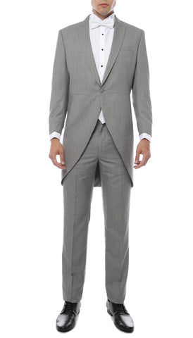 Mens Grey Cutaway Regular Fit Tuxedo 2pc Suit