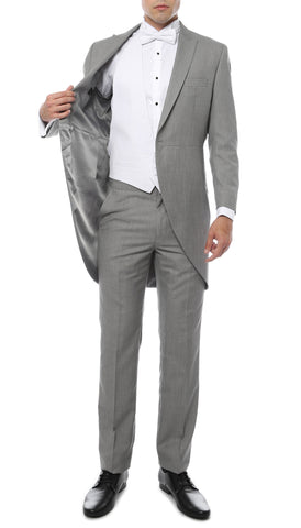 Mens Grey Cutaway Regular Fit Tuxedo 2pc Suit