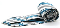 Mens Dads Classic Turquoise Striped Pattern Business Casual Necktie & Hanky Set D-9 - FHYINC best men's suits, tuxedos, formal men's wear wholesale