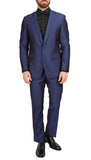 Mens Daxson Navy Slim Fit Shawl Collar 3pc Tuxedo - FHYINC best men's suits, tuxedos, formal men's wear wholesale