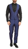Mens Daxson Navy Slim Fit Shawl Collar 3pc Tuxedo - FHYINC best men's suits, tuxedos, formal men's wear wholesale