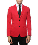 Daytona Red Stretch Slim Fit Blazer - FHYINC best men's suits, tuxedos, formal men's wear wholesale