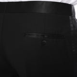 Debonair Black Slim Fit Peak Lapel Tuxedo - FHYINC best men's suits, tuxedos, formal men's wear wholesale