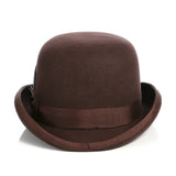 Premium Wool Chocolate Brown Derby Bowler Hat - FHYINC best men's suits, tuxedos, formal men's wear wholesale
