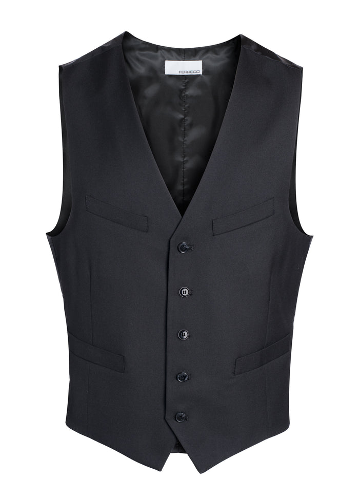 Mens Casual & Formal Black Vest | Drapper | FERRECCI FHYINC Mens Casual & Formal Black Vest | Drapper | FERRECCI FHYINC
