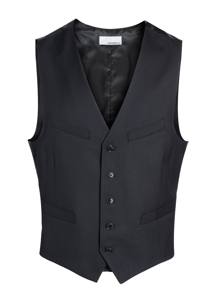 Drapper Mens 5 Button Black Vest - FHYINC best men