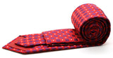 Mens Dads Classic Red Geometric Pattern Business Casual Necktie & Hanky Set E-10 - FHYINC best men's suits, tuxedos, formal men's wear wholesale