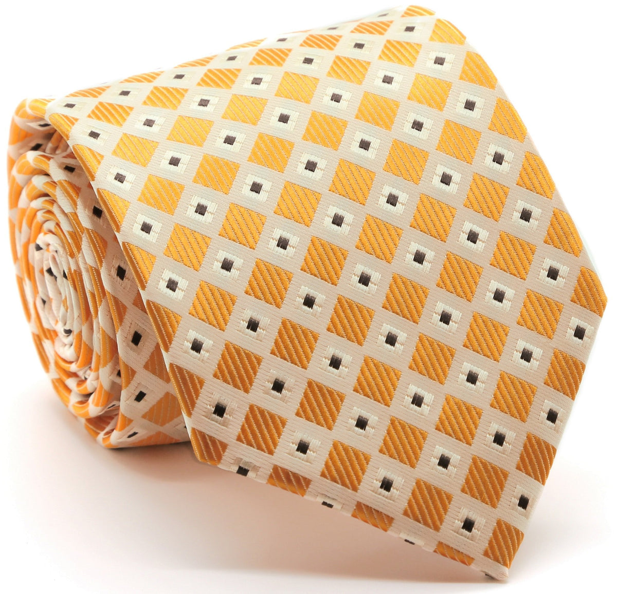 Mens Dads Classic Gold Geometric Pattern Business Casual Necktie & Hanky Set E-4 - FHYINC best men's suits, tuxedos, formal men's wear wholesale