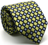 Mens Dads Classic Green Geometric Pattern Business Casual Necktie & Hanky Set E-9 - FHYINC best men's suits, tuxedos, formal men's wear wholesale