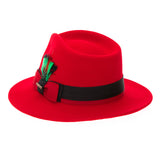 Grayson Fedora Crushable 100 % Australian Wool Traveler Two Tone Red And Black Bottom Hat