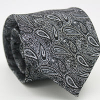 Mens Dads Classic Black Paisley Pattern Business Casual Necktie & Hanky Set EF-2 - FHYINC best men's suits, tuxedos, formal men's wear wholesale