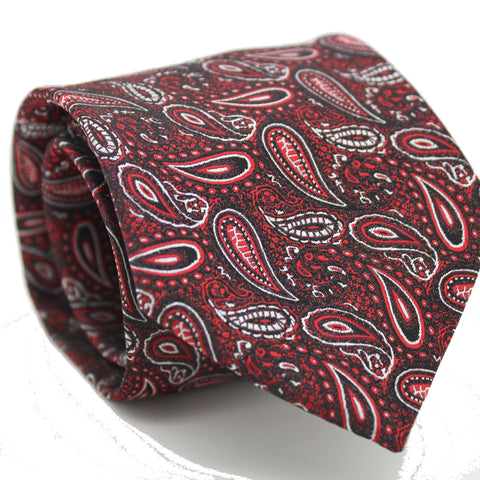 Mens Dads Classic Red Paisley Pattern Business Casual Necktie & Hanky Set EF-3