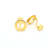 Goldtone Round Gold Lining Rectangle Cuff Links With Jewelry Box - FHYINC