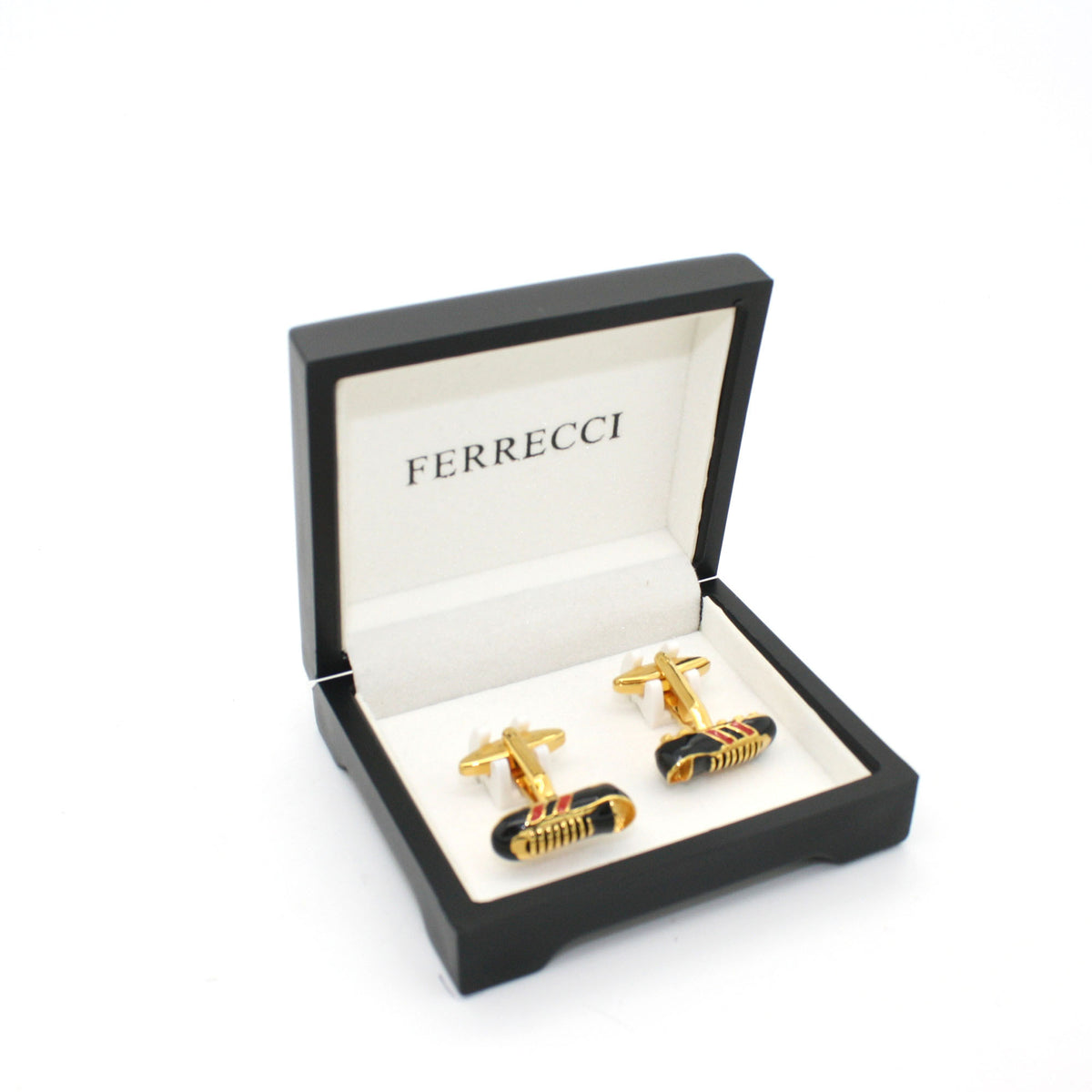Goldtone Shoe Cuff Links With Jewelry Box - FHYINC