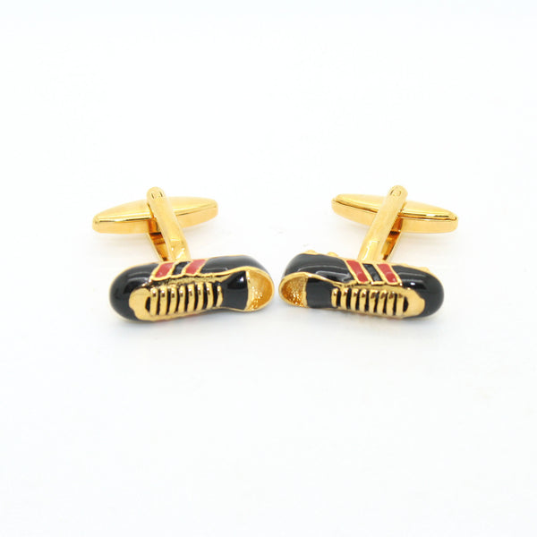 Goldtone Shoe Cuff Links With Jewelry Box - FHYINC