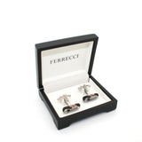 Silvertone Shoe Cuff Links With Jewelry Box - FHYINC