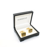 Goldtone Black#2 Design Cuff Links With Jewelry Box - FHYINC