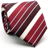 Mens Dads Classic Red Striped Pattern Business Casual Necktie & Hanky Set EO-7 - FHYINC best men's suits, tuxedos, formal men's wear wholesale