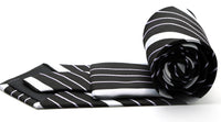 Mens Dads Classic Black Striped Pattern Business Casual Necktie & Hanky Set EO-8 - FHYINC best men's suits, tuxedos, formal men's wear wholesale