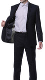 Ernesto Black Pinstripe Slim Fit 2pc Suit - FHYINC best men's suits, tuxedos, formal men's wear wholesale