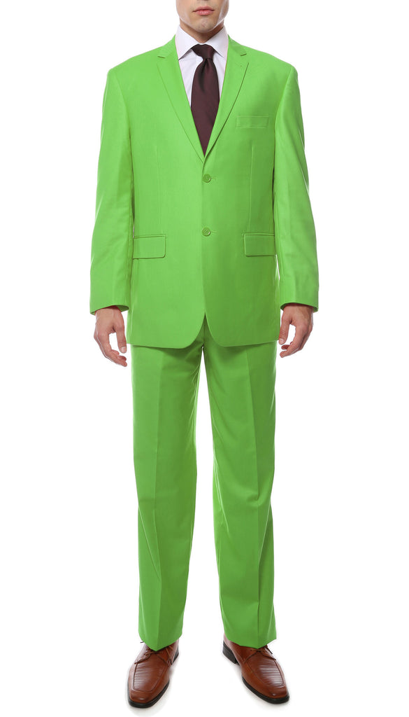 Premium FE28001 Apple Green Regular Fit Suit - FHYINC best men