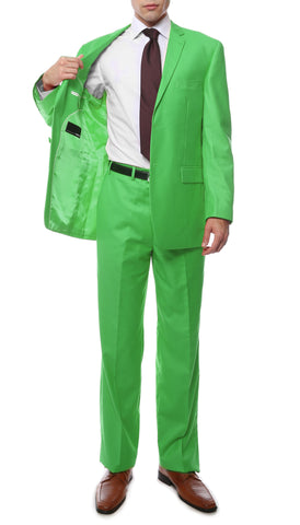 Premium FE28001 Lime Green Regular Fit Suit