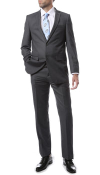 Premium FNL22R Mens 2 Button Regular Fit Heather Grey Suit - FHYINC best men's suits, tuxedos, formal men's wear wholesale