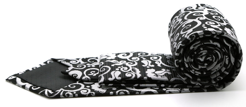 Mens Dads Classic Black Paisley Pattern Business Casual Necktie & Hanky Set FO-1 - FHYINC best men's suits, tuxedos, formal men's wear wholesale