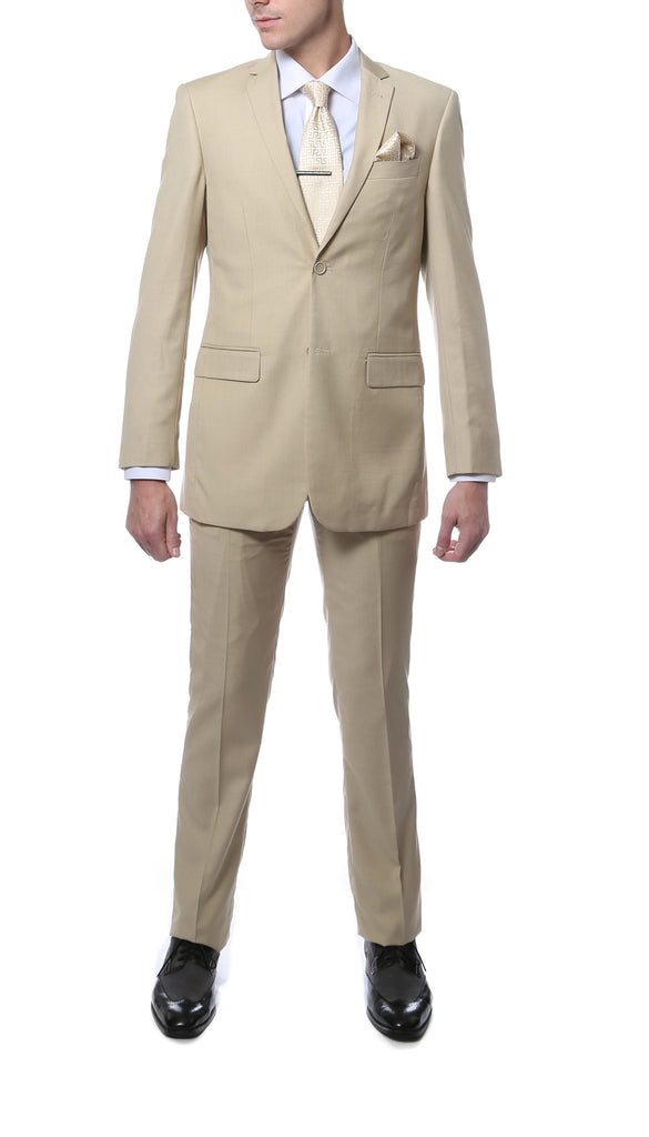 FS22 Mens Tan Regular Fit 2pc Suit - FHYINC best men