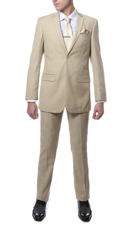FS22 Mens Tan Regular Fit 2pc Suit