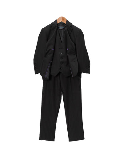 Boys Premium Black Tone on Tone Striped 2pc Suit