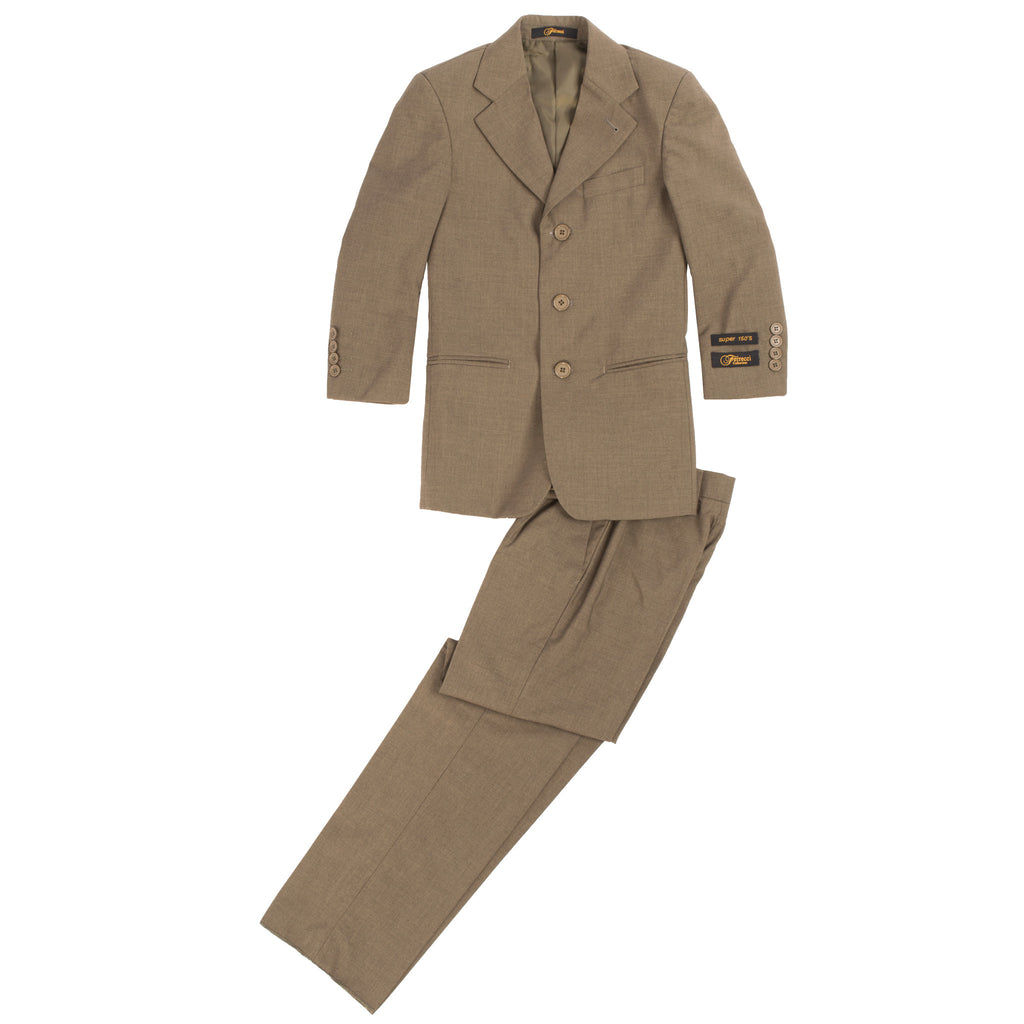 Boys Premium Brown Green 2pc Suit - FHYINC best men
