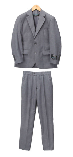 Boys Premium Medium Grey 2pc Suit - FHYINC best men's suits, tuxedos, formal men's wear wholesale
