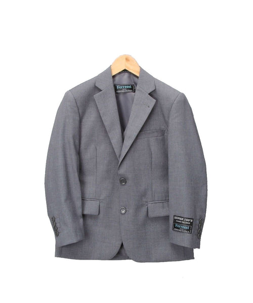 Boys Premium Medium Grey Vested 3pc Suit - FHYINC best men's suits, tuxedos, formal men's wear wholesale