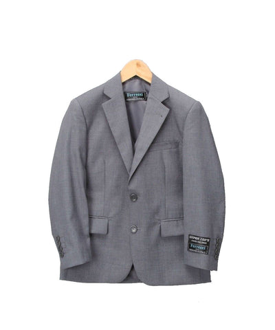 Boys Premium Medium Grey Vested 3pc Suit