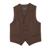 Boys Premium Chocolate Brown 3pc Vested Suit - FHYINC best men's suits, tuxedos, formal men's wear wholesale