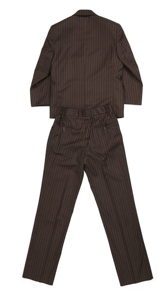 Boys Premium FSK32 Brown Pinstripe 3pc Suit - FHYINC best men's suits, tuxedos, formal men's wear wholesale
