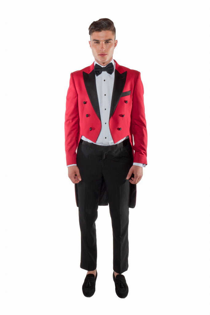 Red 2pc Tail Tuxedo -Regular Fit - Tailcoat and Trousers - FHYINC best men
