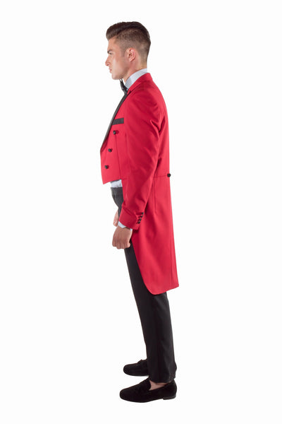 Red 2pc Tail Tuxedo -Regular Fit - Tailcoat and Trousers - FHYINC best men's suits, tuxedos, formal men's wear wholesale