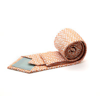 Mens Dads Classic Orange Geometric Pattern Business Casual Necktie & Hanky Set G-12 - FHYINC best men's suits, tuxedos, formal men's wear wholesale