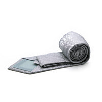 Mens Dads Classic Grey Geometric Pattern Business Casual Necktie & Hanky Set G-5 - FHYINC best men's suits, tuxedos, formal men's wear wholesale