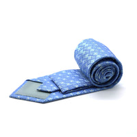 Mens Dads Classic Blue Geometric Pattern Business Casual Necktie & Hanky Set G-9 - FHYINC best men's suits, tuxedos, formal men's wear wholesale