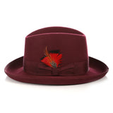 Premium Burgundy Godfather Hat - FHYINC best men's suits, tuxedos, formal men's wear wholesale